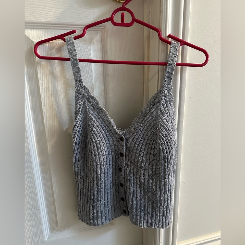 Mango Gray Knit Crop Top